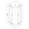 Mexen Exo, asymetrický sprchový kút s posuvnými dverami 100 x 90 cm, 6mm číre sklo, chrómový profil, 8132-100-090-01-00