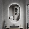 Erga Dalia, oválne LED zrkadlo 60x90cm, 3 farby svetla, zadné osvetlenie, vyhrievacia podložka proti zapareniu, ERG-V01-Dalia-6090-CL