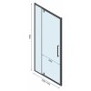 Rea Rapid Swing, rohový sprchovací kút 100(dvere) x 100(stena), 6mm číre sklo, čierny profil, KPL-009930