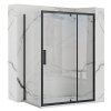 Rea Rapid Swing, rohový sprchovací kút 100(dvere) x 100(stena), 6mm číre sklo, čierny profil, KPL-009930