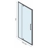 Rea Rapid Swing, rohový sprchovací kút 100(dvere) x 100(stena), 6mm číre sklo, čierny profil, KPL-009930