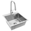 Rea Leo, 1-komorový oceľový drez 400x450x185 mm, oceľová, ZLE-06000