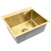 Rea Leo, 1-komorový oceľový drez 500x450x185 mm, zlatá matná, ZLE-06004