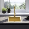 Rea Leo, 1-komorový oceľový drez 400x450x185 mm, zlatá matná, ZLE-06001
