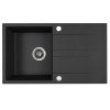 Kuchinox Laut, 1-komorový granitový drez 760x440x174 mm + sifón, čierna škvrnitá, LAV-SBZ_711Y