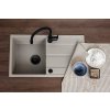Kuchinox Viti, 1-komorový granitový drez 760x440x175 mm + sifón, béžová, LAV-SBX_411Y