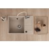 Kuchinox Viti, 1-komorový granitový drez 560x440x175 mm + sifón, béžová, LAV-SBX_413Y