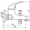 Novaservis Metalia 55, vaňová batéria 100 mm, chrómová, 55024,0