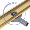 Rea Neox Pro, odtokový žľab 60 cm s rotačným sifónom, zlatá matná, REA-G2743