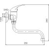 Novaservis Metalia 55, drezová umývadlová batéria 150 mm, chrómová, 55070/T,0