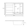 Gamma Modern 6040, 1-komorový granitový drez 580x420x185 mm s krátkym odkvapkávačom, béžová, GMA-ZM-6040-B