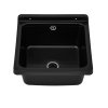Gamma Riva, univerzálna plastová výlevka 40x38x22,8 cm + sifón, 1-komorová, čierna, GMA-KGR40-BK