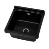 Gamma Riva, univerzálna plastová výlevka 40x38x22,8 cm + sifón, 1-komorová, čierna, GMA-KGR40-BK