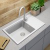 Gamma Advance 8050, 1-komorový granitový drez 800x500x210 mm, biela, GMA-ZLE000150