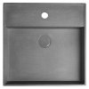 Sapho, QUADRADO betónové umývadlo na dosku vrátane výpuste, 46x46cm, čierny granit, AR468