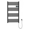 Erga Pago, elektrické vykurovacie teleso 960x540 mm s digitálnym termostatom, 500W, čierna matná, ERG-LAV-GRZE-E-ALU-960540-BK