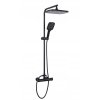 Erga Sami, sprchová súprava s pákovou batériou, hlavovou a ručnou sprchovou hlavicou, čierna matná, ERG-YKA-BP.SAMI-30-BLK