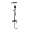 Erga Sami, sprchová súprava s termostatickou batériou, hlavovou a ručnou sprchovou hlavicou, čierna matná, ERG-YKA-BP.SAMI-THERM-30-BLK