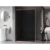Mexen Kioto-F, sprchová zástena s rámom 130 x 202 cm, 8 mm šedé sklo, profil medená matná, 800-130-104-65-40