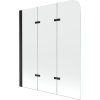 Mexen FELIX, vaňová zástena, 3-krídlová, 120 x 140 cm, čierna-transparentná, 890-120-003-70-00