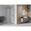 Mexen Rio, štvorcový sprchovací kút s posuvnými dverami 80(dvere) x 80(dvere) x 190 cm, 6mm sklo námraza, chrómový profil, 860-080-080-01-30