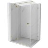 Mexen Lunar T, sklápací sprchový kút ľavý 110 x 80 cm, 8mm číre sklo, zlatý profil, 834T-110-080-50-00-L