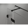 Mexen Lunar T, sklápací sprchový kút ľavý 120 x 110 cm, 8mm číre sklo, čierny profil, 834T-120-110-70-00-L