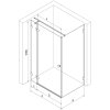 Mexen Lunar T, sklápací sprchový kút ľavý 120 x 110 cm, 8mm číre sklo, čierny profil, 834T-120-110-70-00-L