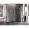 Mexen Lunar-B, pravostranný výklopný sprchový kút 80 x 80 cm, 8mm číre sklo, chrómový profil, 832-080-080-01-00-P