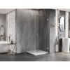 Mexen Lunar-B, pravostranný výklopný sprchový kút 80 x 80 cm, 8mm číre sklo, chrómový profil, 832-080-080-01-00-P
