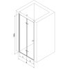 Mexen Lima, skladacie sprchové dvere do otvoru 80 x 190 cm, 6mm číre sklo, čierny profil, 856-080-000-70-00