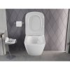 Mexen Timo, závesná WC misa 555x370x335 mm, Rimless Tornádo + WC sedadlo z duroplastu, biela lesklá, 30650200T