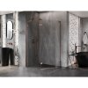 Mexen Lunar, L päťuholníkový sprchový kút naklápací doľava 100 x 80 cm, 8mm číre sklo, profil ružové zlato, 831L-100L-080P-60-00-L