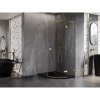 Mexen Lunar, L pravý výklopný päťuholníkový sprchový kút 90 x 100 cm, 8mm číre sklo, zlatý profil, 831L-090P-100L-50-00-P