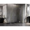 Mexen Lunar, L pravý výklopný päťuholníkový sprchový kút 90 x 100 cm, 8mm číre sklo, zlatý profil, 831L-090P-100L-50-00-P