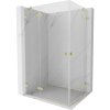Mexen Lunar Duo, výklopný sprchový kút 100 x 70 cm, 8mm číre sklo, zlatý matný profil, 834-100L-070P-55-00