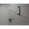Mexen Lunar, pravý výklopný päťuholníkový sprchový kút 90 x 80 cm, 8mm číre sklo, grafitový profil, 831-090P-080L-95-00-P