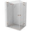 Mexen Lunar, L Duo výklopný sprchový kút 95 x 80 cm, 8mm číre sklo, profil medená matná, 834L-095-080P-65-00