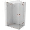 Mexen Lunar, L Duo výklopný sprchový kút 110 x 85 cm, 8mm číre sklo, profil medená matná, 834L-110L-085P-65-00