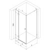 Mexen Lunar, L sklápací sprchový kút ľavý 70 x 70 cm, 8mm číre sklo, profil medená matná, 834L-070-070-65-00-L