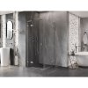 Mexen Lunar, L Duo výklopný sprchový kút 95 x 95 cm, 8mm číre sklo, oceľový profil, 834L-095L-095P-97-00