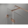 Mexen Lunar T, výklopný ľavý sprchový kút 140 x 120 cm, 8mm číre sklo, profil medená matná, 834T-140-120-65-00-L