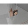 Mexen Lunar T, výklopný ľavý sprchový kút 140 x 120 cm, 8mm číre sklo, profil medená matná, 834T-140-120-65-00-L