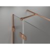 Mexen Lunar T, výklopný ľavý sprchový kút 140 x 120 cm, 8mm číre sklo, profil medená matná, 834T-140-120-65-00-L