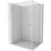 Mexen Lunar-B, sklápací sprchový kút ľavý 95 x 90 cm, 8mm číre sklo, zlatý kartáčovaný - 832-095-090-55-00-L