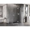 Mexen Lunar T, výklopný sprchový kút pravý 120 x 70 cm, 8mm číre sklo, biely profil, 834T-120-070-20-00-P