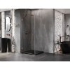 Mexen Lunar-B, výklopný sprchový kút ľavý 80 x 80 cm, 8mm číre sklo, profil medená matná, 832-080-080-65-00-L