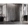 Mexen Lunar-B, pravostranný výklopný sprchový kút 70 x 70 cm, 8mm číre sklo, zlatý profil, 832-070-070-50-00-P