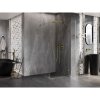 Mexen Lunar-B, pravostranný výklopný sprchový kút 70 x 70 cm, 8mm číre sklo, zlatý profil, 832-070-070-50-00-P