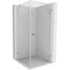 Mexen Lunar-B, pravostranný výklopný sprchový kút 70 x 70 cm, 8mm číre sklo, zlatý profil, 832-070-070-50-00-P
